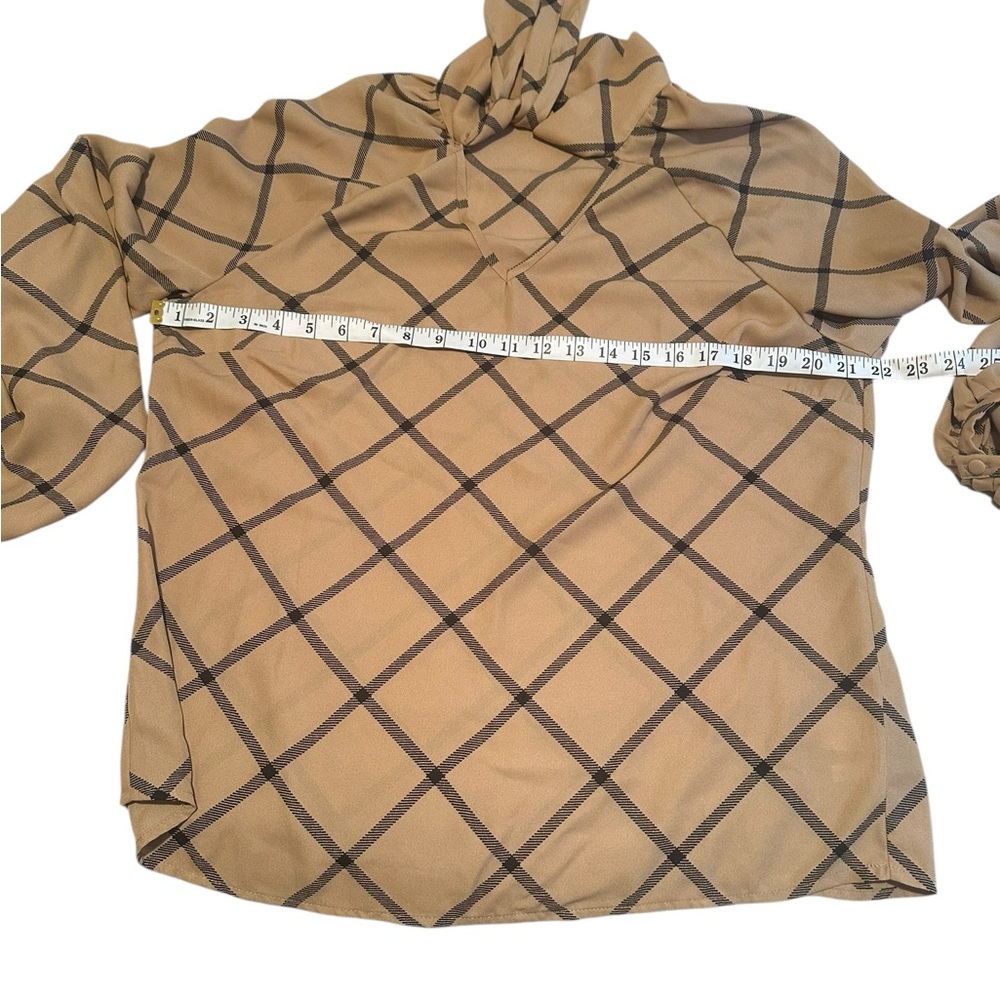 Tan Plaid Women's Top - Picture 12 of 13